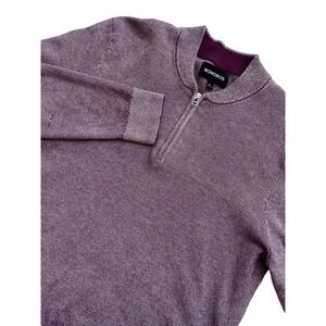 Bonobos Mens Quarter Zip Pullover Sweater Purple Textured Cotton Blend Size M